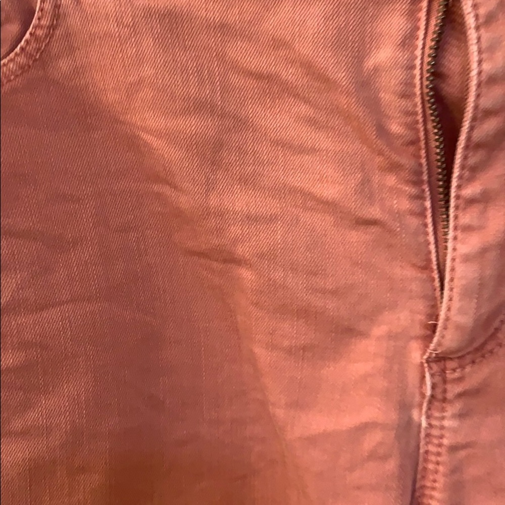 Salmon Denim Shorts w/ Side Knot/Bow Detail